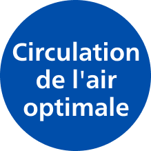 Ic&ocirc;ne &laquo;&nbsp;Circulation d'air optimale&nbsp;&raquo;