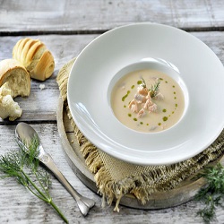 Soupe au saumon fumé