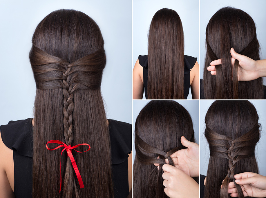 Une coiffure de f&ecirc;te classique avec une tresse